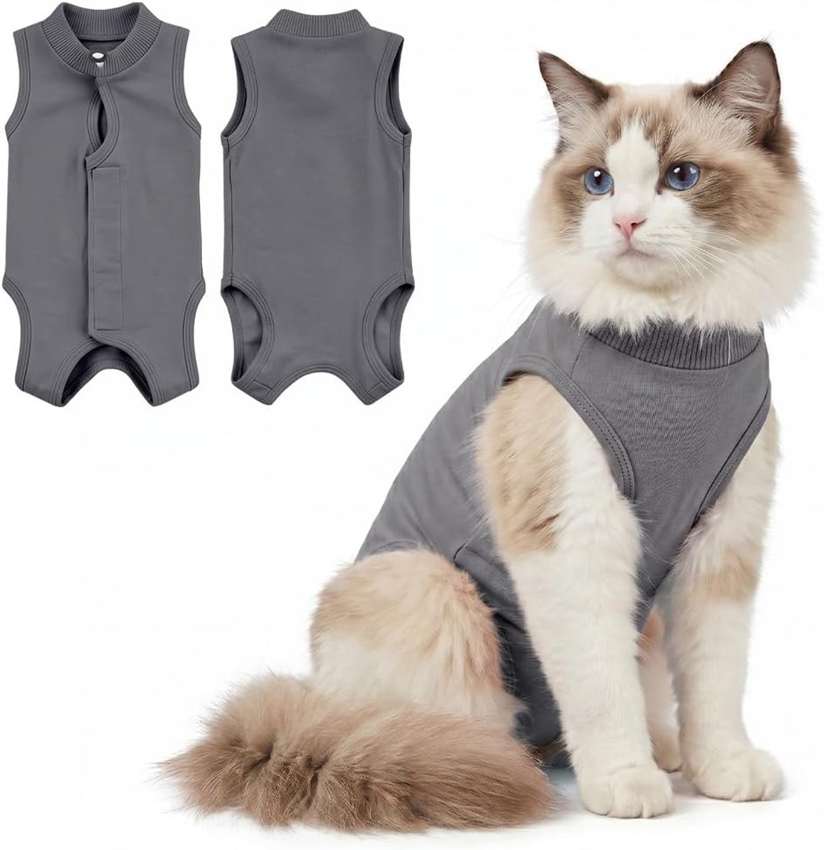 Herstelpak na Operatie, 2 stuks, Kattenbody Onesie,Anti-likken