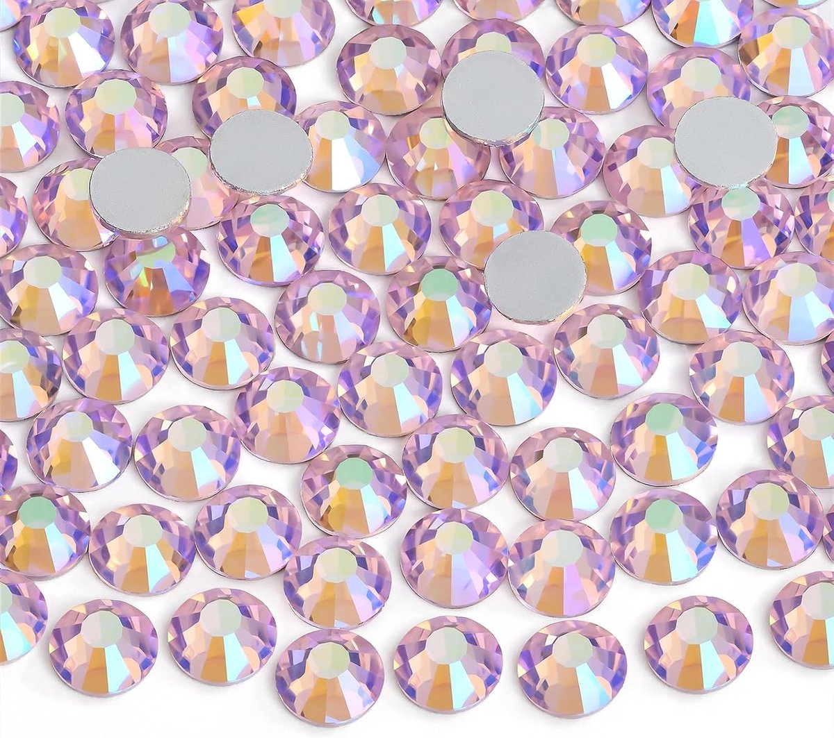 Steentjes platte achterkant strass niet-hotfix glazen edelstenen voor nail art, kleding, telefoonhoesjes, schoenen en doe-het-zelf ambachten 4,0 mm, SS16/1440 stuks, Light Pink AB