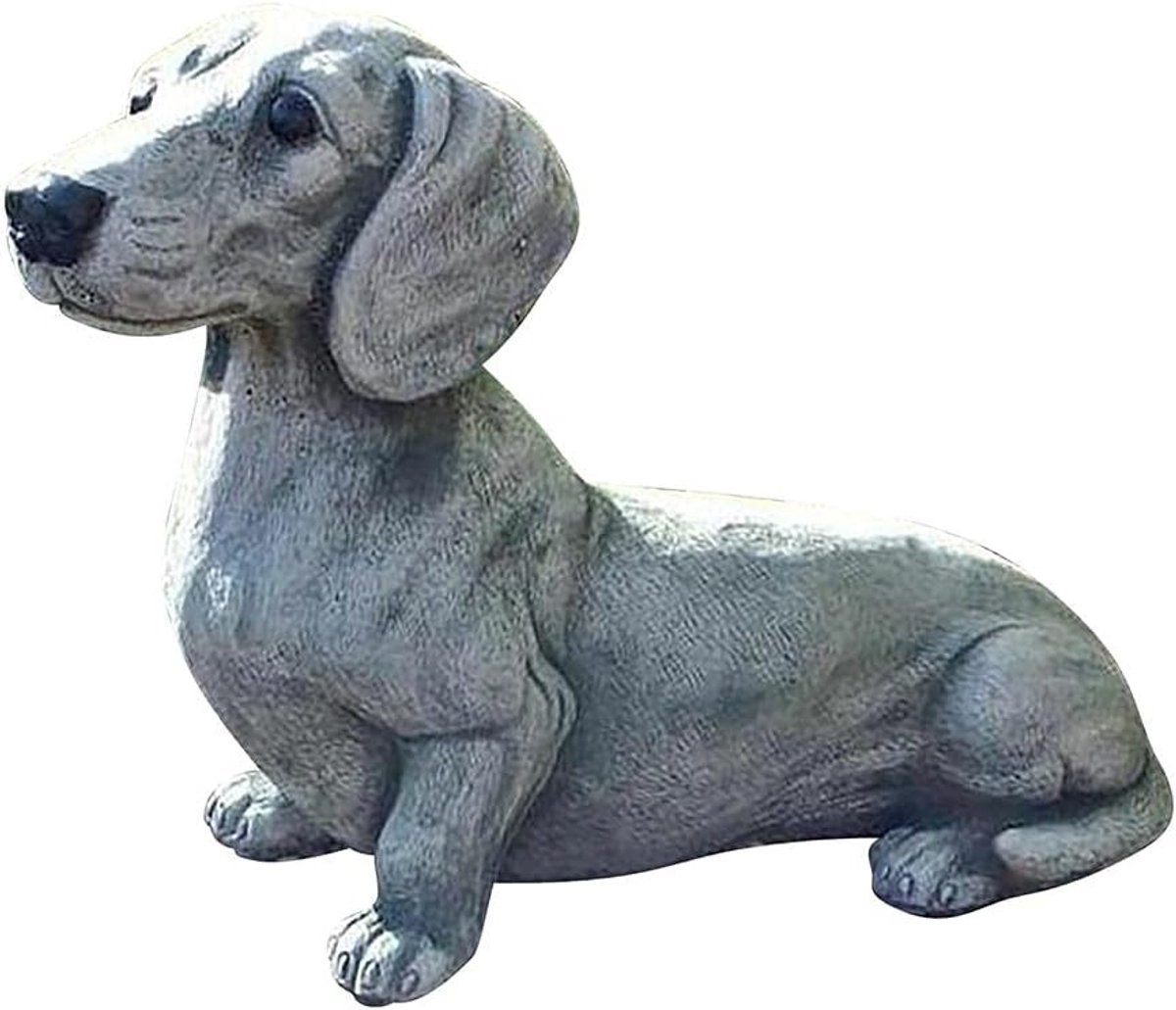 1 Stks Polyresin Tuin Teckel Standbeeld Outdoor Ornament Yard Hond Standbeeld Realistische Dier Sculptuur Voor Hondenliefhebber Gift