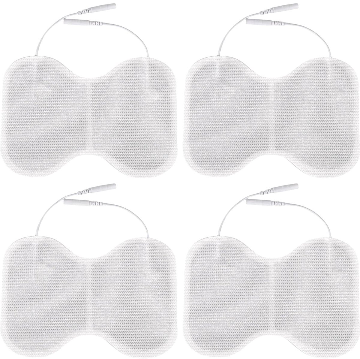 4st Vervangende Elektroden voor TENS-Apparaat, 14,5x10cm Herbruikbare Grote Vlindervormige Elektroden TENS-Apparaten 2mm Pinconnector voor Nek Taille Rug en Knieën