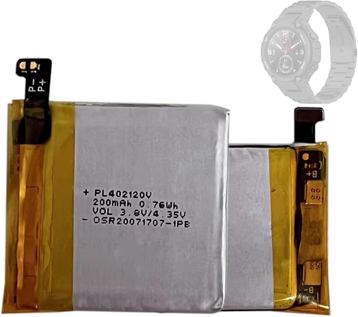 Batterij PL402120V compatibel met AMA-Zfit ARES A1908 Smartwatch Watch