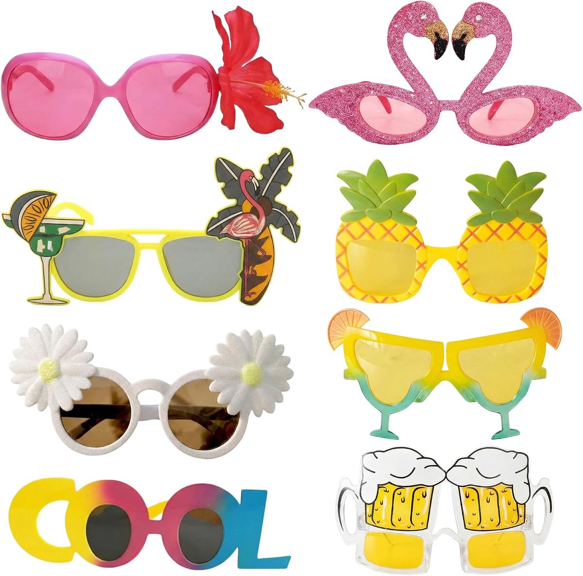 Brillen, grappige zonnebril, tropische Hawaiiaanse partybril, grappig, fotografie voor tropische feesten