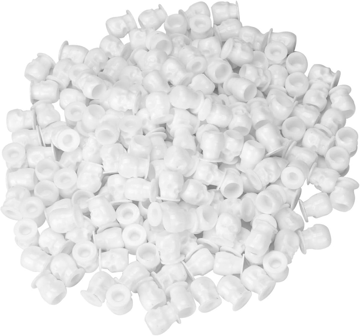 200pcs Disposable Tattoo Pigment Ink Cups Skull Tattoo Ink Cups For Tattoo Permanent Makeup Container Cap Tattoo Accessory Tattoo Kits (White)