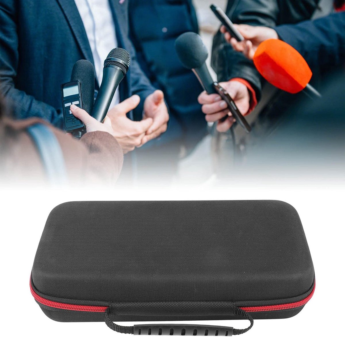 Microfoon Opbergdoos Schokbestendig Valbestendig EVA Rits Tas Draadloze Microfoon Case