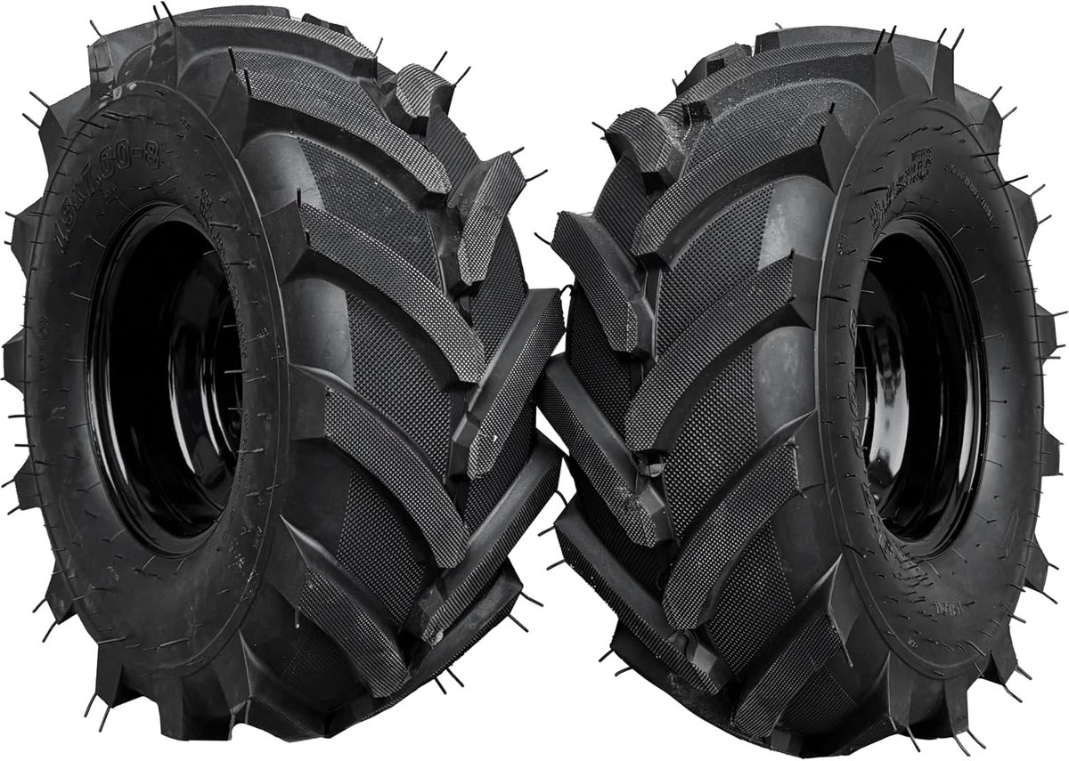 Wielen reservewielen, wielset, rubberen wielen, set, 19 x 7,00-8 inch, 180 mm, voor motorhaken, tuinfrezen