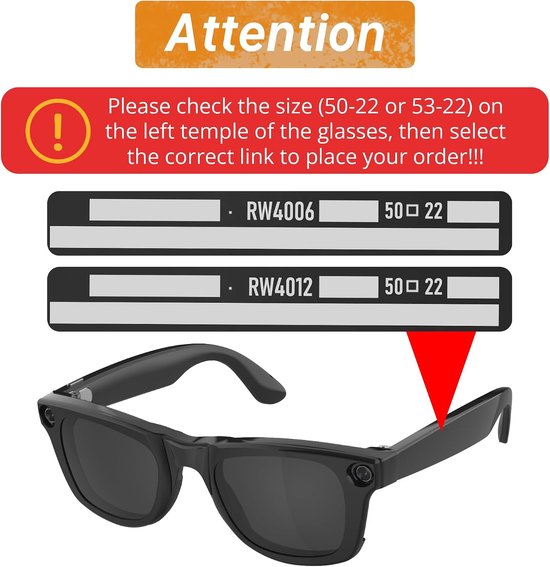 Compatibel met Ray-Ban Meta Wayfarer (Standaard) Slimme Bril Kleurveranderende Clip Set 50-22 Maat M (Donkergroen, Zwart) — afbeelding 2
