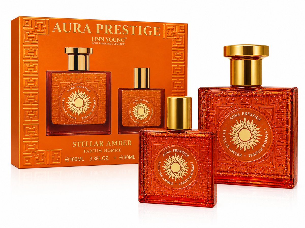 Linn Young Giftset - AURA PREATIGE STELLAR AMBER - Parfum Homme 100ml + 30ml