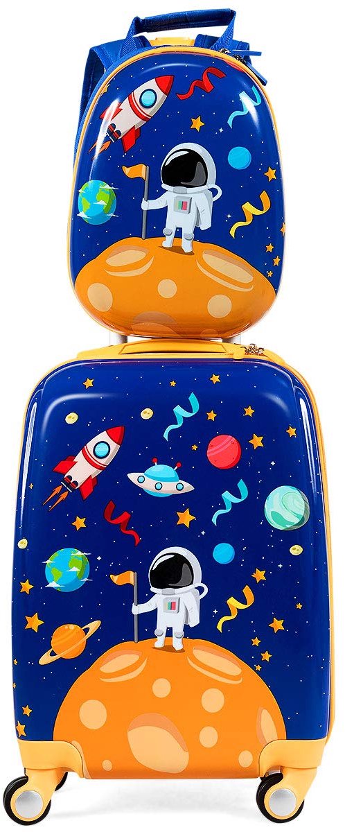 COSTWAY kinderkoffer, Astronauten, 12"+18", kinderkoffer