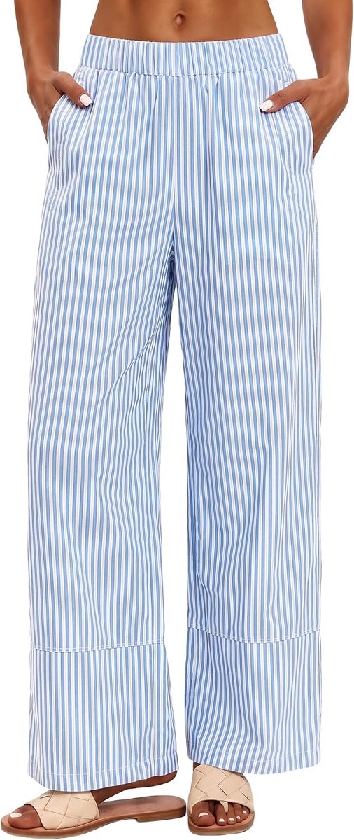 Linnen broek Womens katoen wijde pijpen broek zomer casual broek