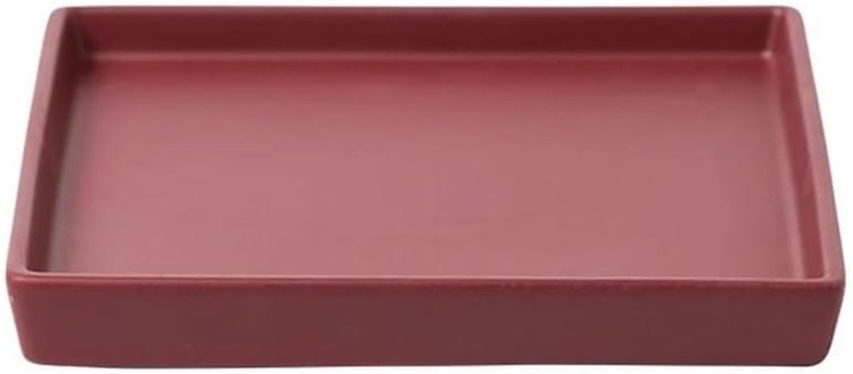 Schotels Vierkante keramische plantenschotel, bloemenpot met lekbak for binnen, buiten, terras en balkon(Red,XL)