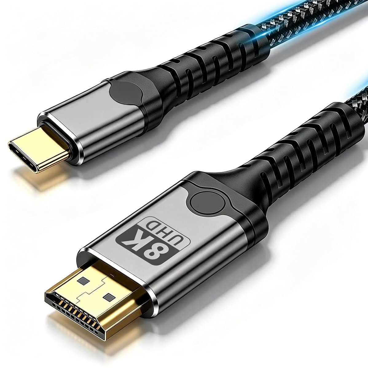 Naar HDMI-kabel 8K@60Hz, Thunderbolt 3/4/5, HDMI 2.0 HDR, compatibel met iPhone 16/17, MacBook iPad Pro/Air, iMac, iPad, Mac Mini, Galaxy S25 enz. (3M)