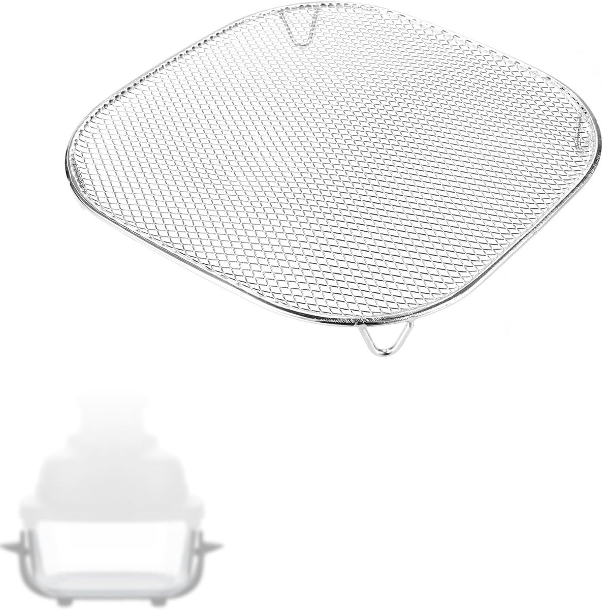 Frituurrekje voor Ninja Crispi, Vervangingsonderdeel voor Airfryerrek van 304 Roestvrij Staal Vaatwasmachinebestendig Compatibel met Ninja Crispi FN101/FN100/FN090/FN091/FN103 (Zilver)