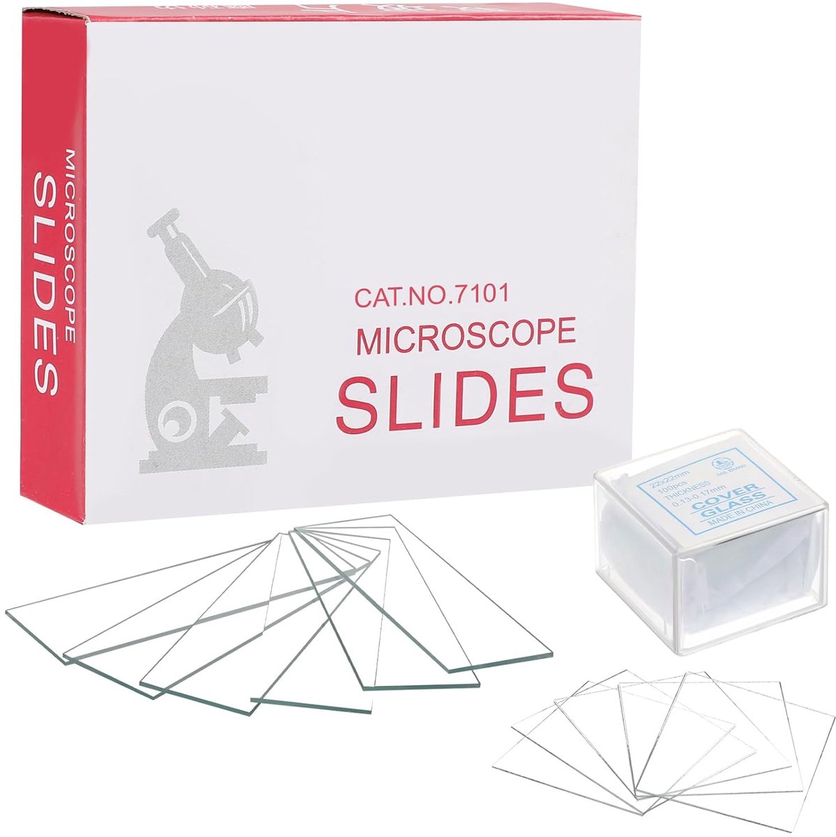 50 stuks microscoop objectglaasjes 100 stuks voorgereinigde dekglaasjes microscoop accessoires voor laboratorium, biologie, wetenschap en studie