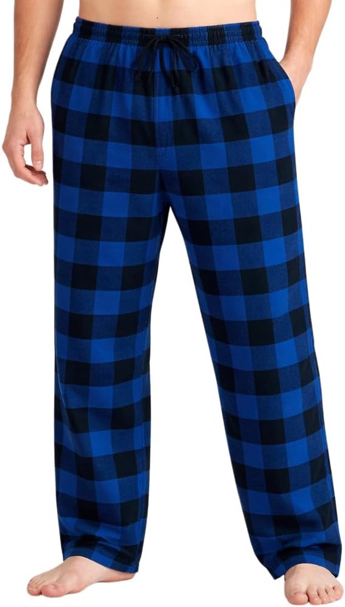 Flanellen Pyjamabroek 100% Katoen, Geruit, Zacht & Ademend, Met Trekkoord & Zakken Winter Slaapkleding