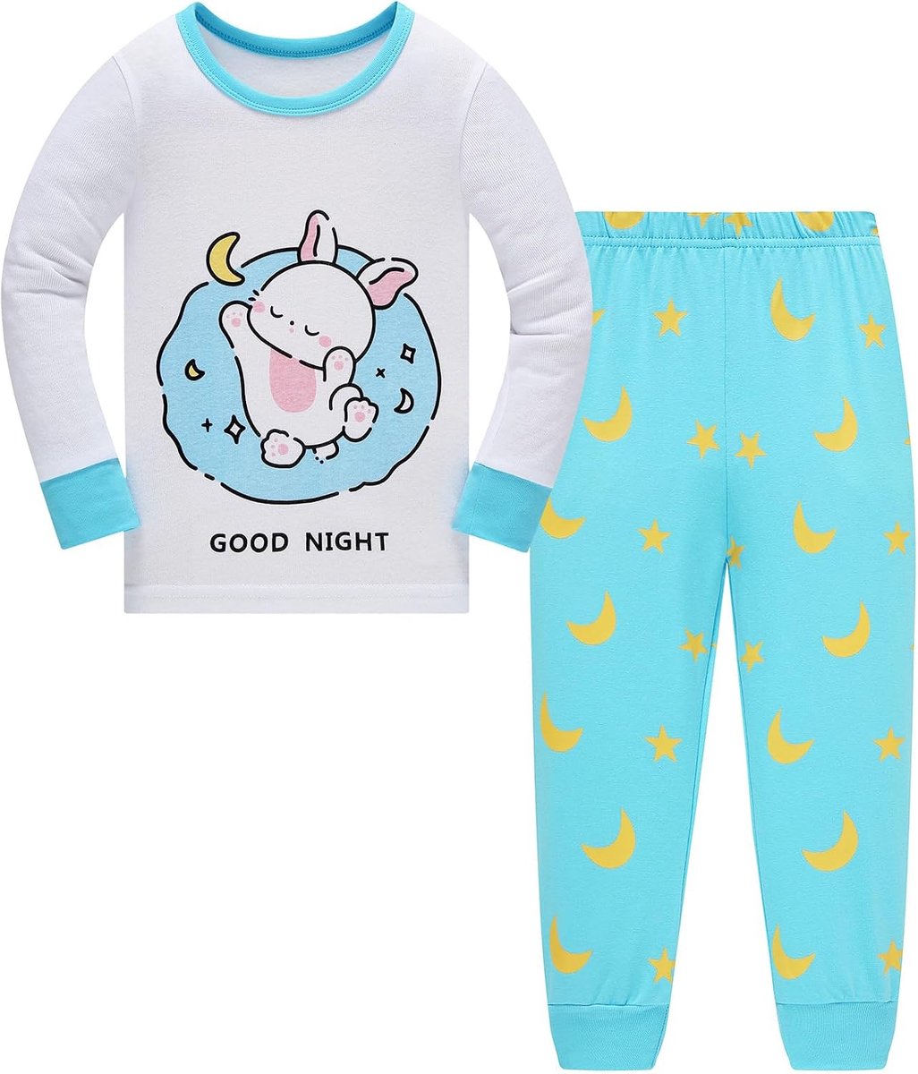 Kinderpyjama voor meisjes, eenhoorn, lange mouwen, 100% katoen, nachtkleding, winter, Kerstmis, pyjamaset, maat 92-152, 1-12 jaar