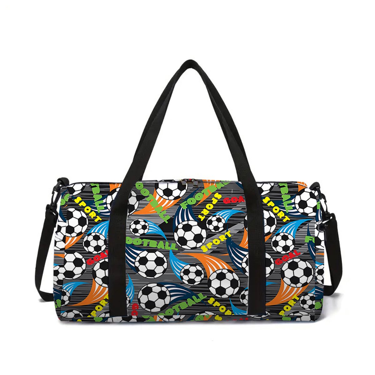 Voetbal Patroon Reistas Kind | Voetbal Patroon Sporttas Kind | Voetbal Patroon Weekendtas | Handbagage Kind Vliegtuig | 25 Liter | Sporttas Jongens | Weekendtas met Voetbal | Blauwe Kindertas Peuter | Tas voor Logeren of Vakantie | 24x20x45 cm