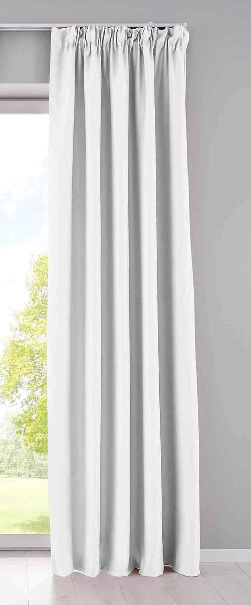 Ondoorzichtig »Newyork« 202020610 Ondoorzichtige lussen wit H x B 225 x 140 cm 1-pack thermo-gordijn verduisteringsgordijn blackout geluidsisolerend Öko-Tex plooiband vouwhouder