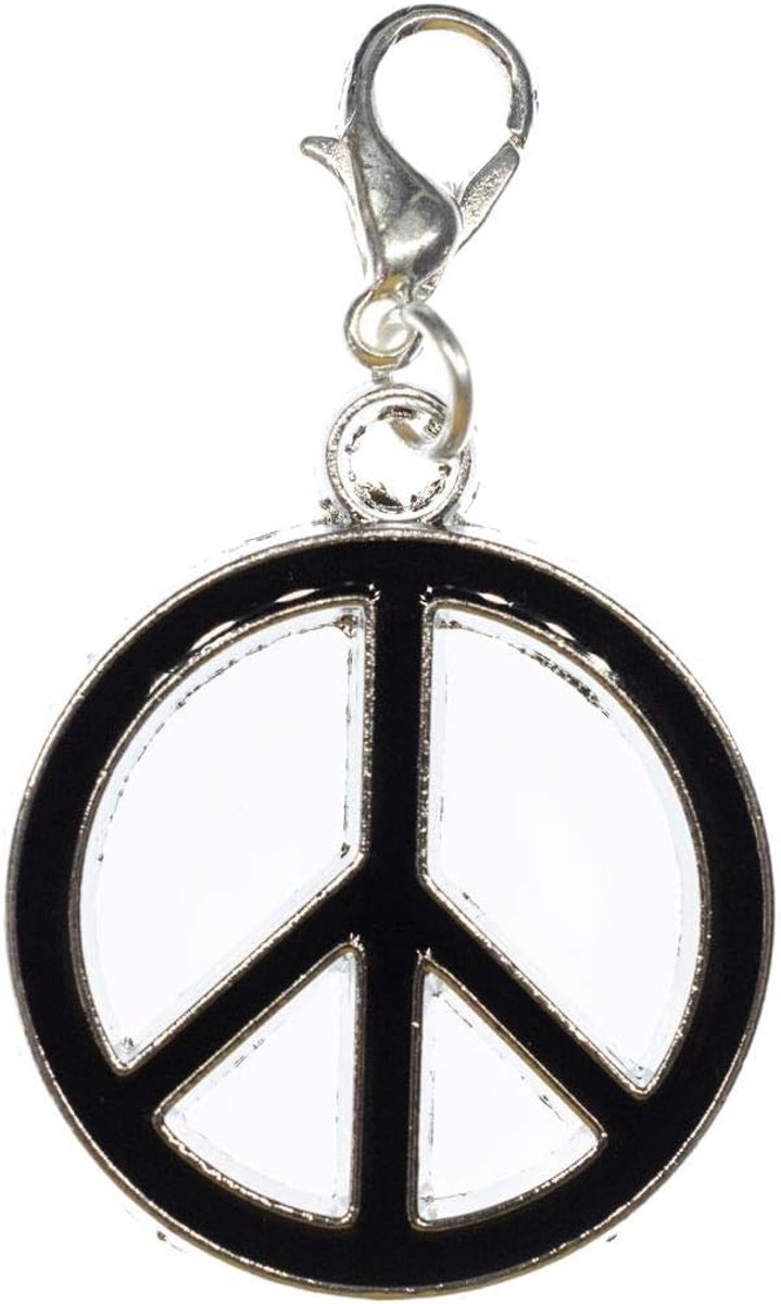 Peace Peacezeichen Charm vredesteken - handgemaakte modesieraden I kettinghanger verzilverd - bedelhanger bedelarmband - hanger voor armband, 25 mm, Metaal