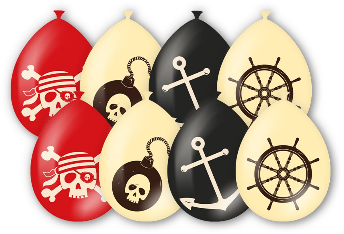 LUQ – Piraten Kinderfeestje Latexballonnen – 6 St – Pirate Party Birthday Decor – Verjaardag Versiering – Helium Ready