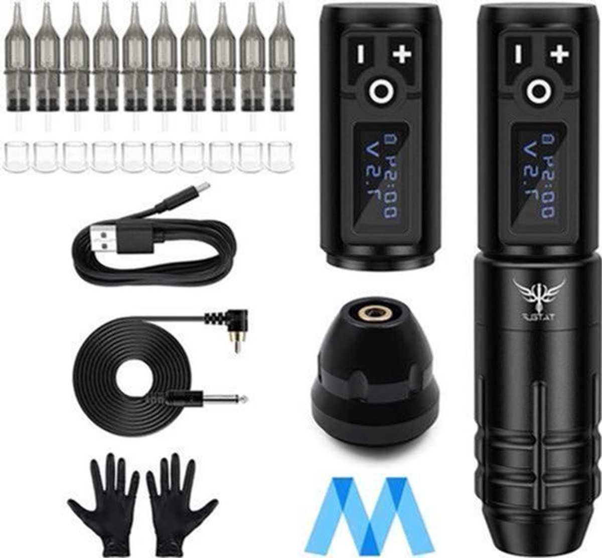 Professionele Draadloze Tattoo Kit – Tattoo Pen – Tattoo Machine – Microblading Pen – Permanente Make-up Machine – Dubbele Batterijen – Kernloze Motor – Ergonomisch & Lichtgewicht Design
