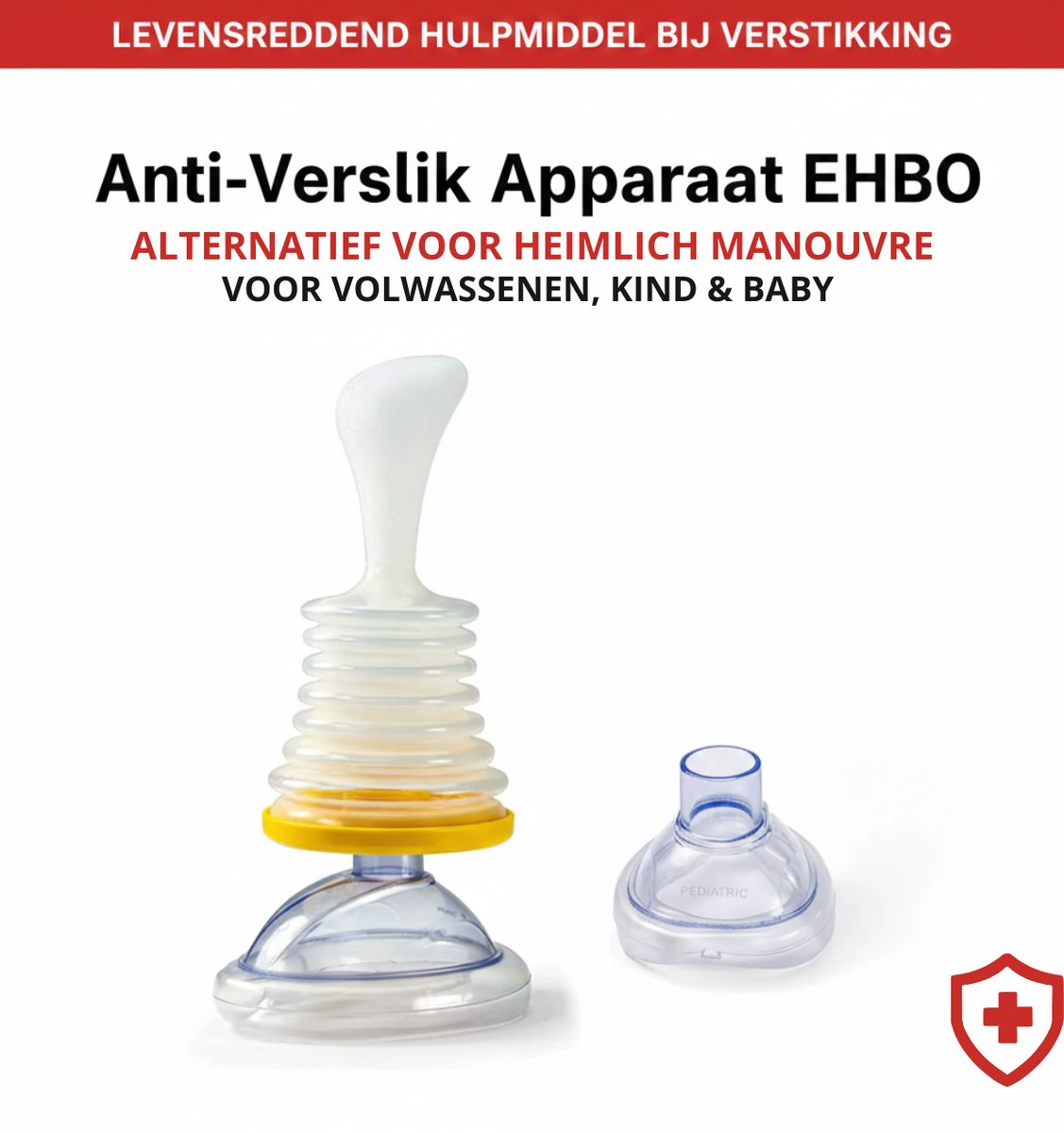 Anti-Verslik Apparaat EHBO – Levensreddend Hulpmiddel bij Verstikking & Verslikking – Voor Baby, Kind & Volwassene – Herbruikbaar Zuigsysteem – Direct Luchtweg Vrijmaken met Maskers