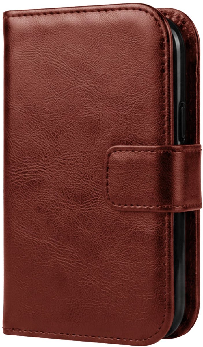 Hoesje Met Pasjeshouder - Geschikt voor Apple iPhone Duo - Luxe Bookcase Portemonee - Flip Case - Kunstleer Book Case - Flipcase - Book Cover - Walletcase - Portemonneehoes - Bruin