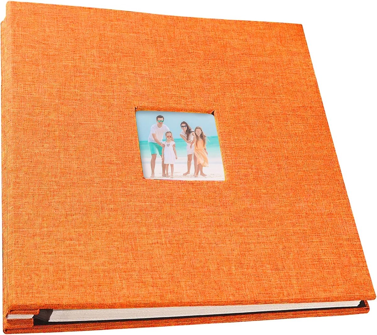 fotoalbum, 28 x 27 cm, linnen omslag, groot magnetisch plakboekalbum, 40 dubbelzijdige pagina's, doe-het-zelf jubileumgeheugenboek met een venster voor foto's van 4 x 6 inch of 8 x