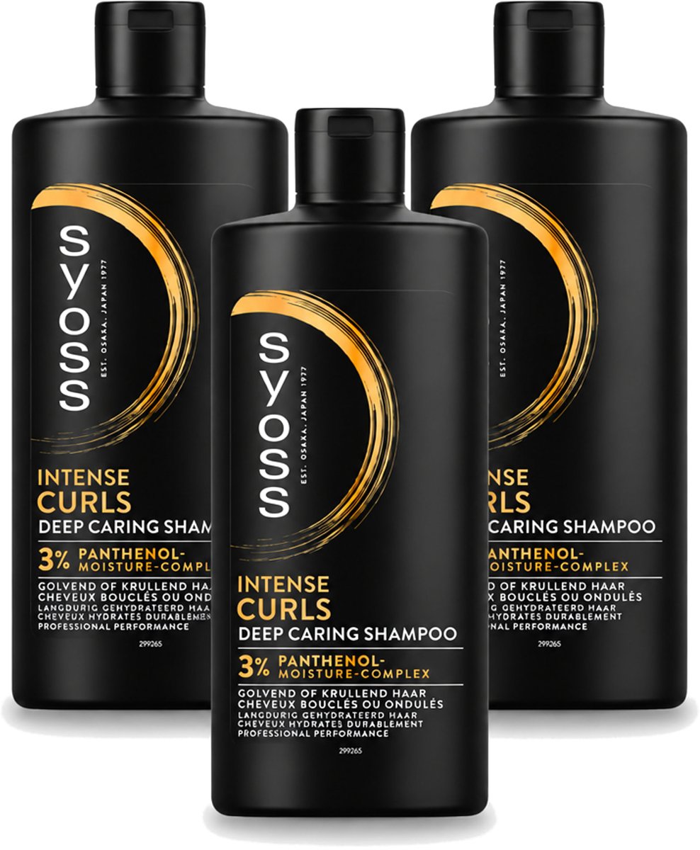 3 x SYOSS - Curls Intense - Shampoo - Langdurige Styling - 440ml - Voordeelverpakking - 3 stuks