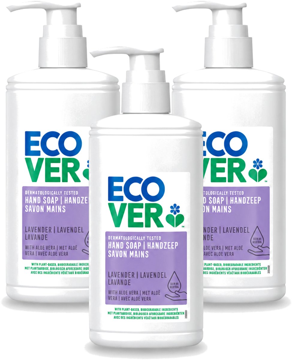 3 x Ecover - Handzeep - Lavendel & Aloë Vera - 250 ml - Voordeelverpakking - 3 stuks