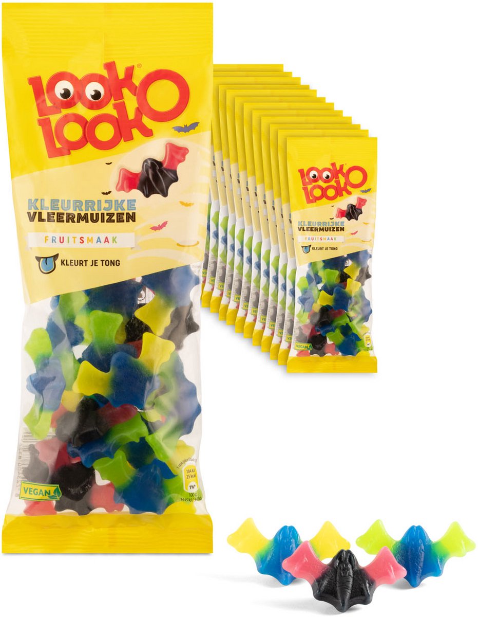 Look O Look Kleurrijke Vleermuizen - Snoep - 12x135gr