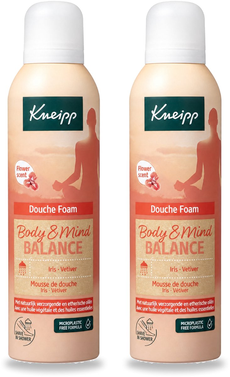 2 x Kneipp - Douche schuim - Body & Mind Balance - Iris & Vetiver - 200 ml - Voordeelverpakking - 2 stuks