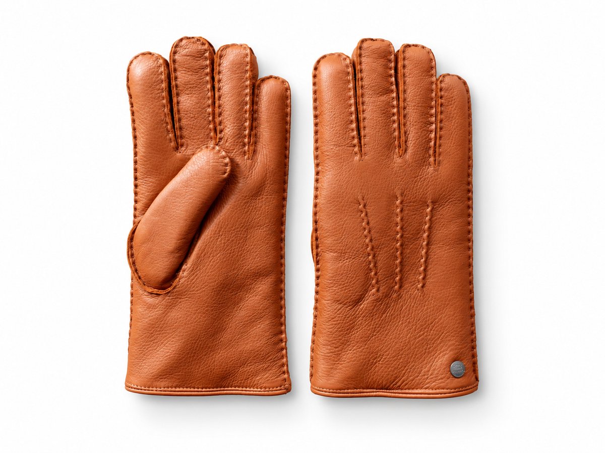 Hertenleren Handshoenen met Alpacavacht Voering - Rusty Camel - L