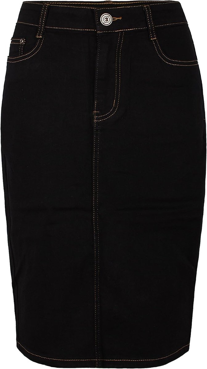 Damesjeans rok knie lengte potlood stretch