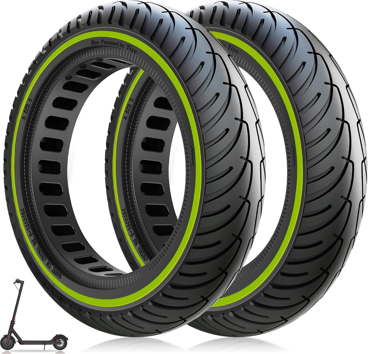 Band 8 1/2 x2 massief rubber voor Xiaomi 1S Pro 2 Mi 3 M365 Pro elektrische scooter, 50/75-6.1 solide reservebanden, doorstokken, massief rubberen banden, 8,5 inch, slijtvast en