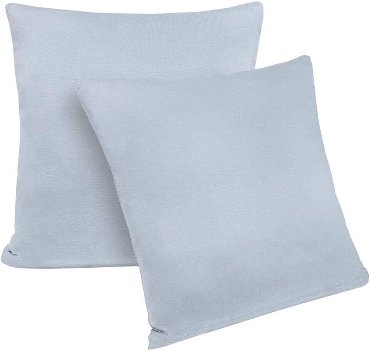 Jersey kussenslopen met ritssluiting 100% katoen in 12 moderne kleuren en 5 maten (80 x 80 cm, zilver)