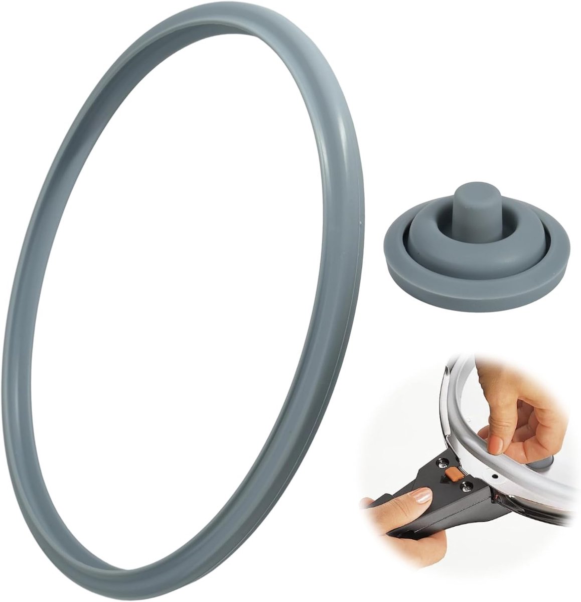 Afdichting, snelkookpan, 22 cm, compatibel met Silit Sicomatic en WMF – reserveafdichtingen van siliconen, snelkookpan afdichting 22 cm, reserveonderdeel WMF snelkookpan