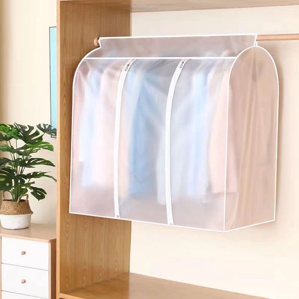3D Rits Stof Kleding Dekking Waterdicht Kleding Opslag Garderobe Pak Zakken Kast Opknoping Koffer Kleding Dekking Stofzak Ophangen Organizer