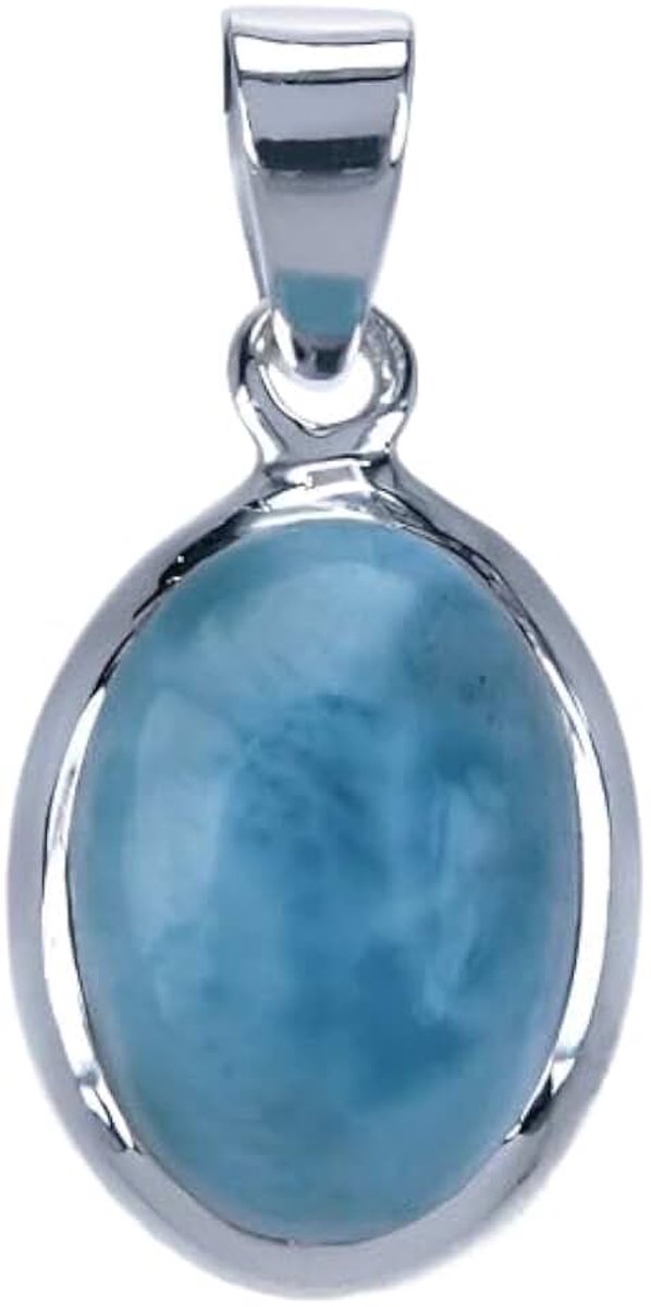Larimar edelsteen ovaal glad kettinghanger