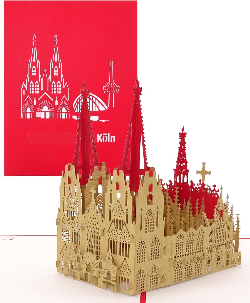 Cards Kölner - Originele 3D pop-up kaart pop-up kaarten - Keulen souvenir, fanartikel, reisvoucher, Städtetrip Keulen, waardebon en cadeaubon
