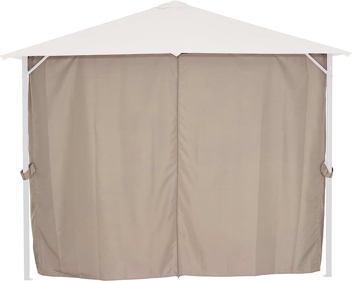 Pavilion 3x3 meter, bekleding van polyester, 140g/m² in taupe, 4 stuks