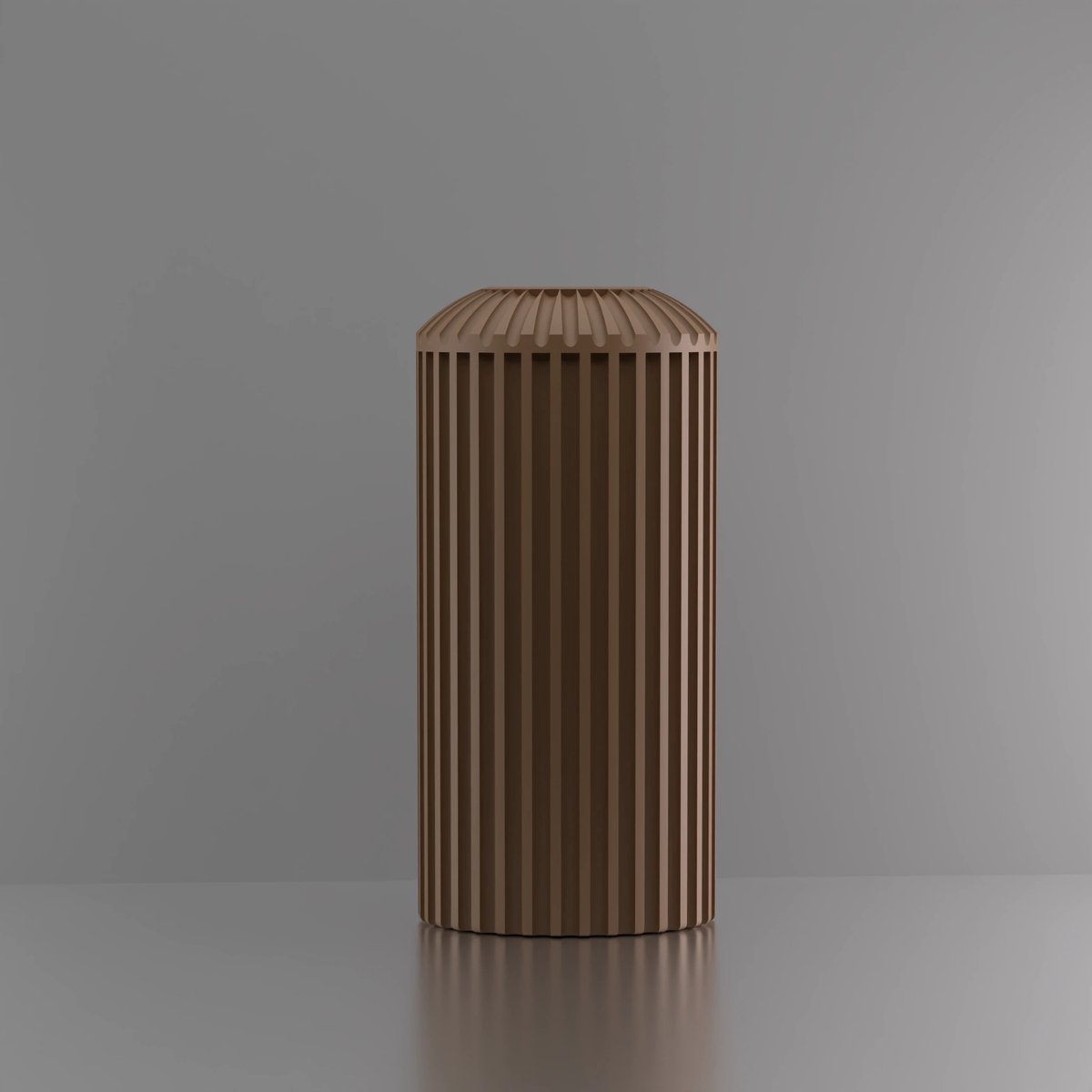 3d-gezellig Napels - Vaas - Chocolade - Maat 25 cm - 100% gerecycled PLA (bioplastic)
