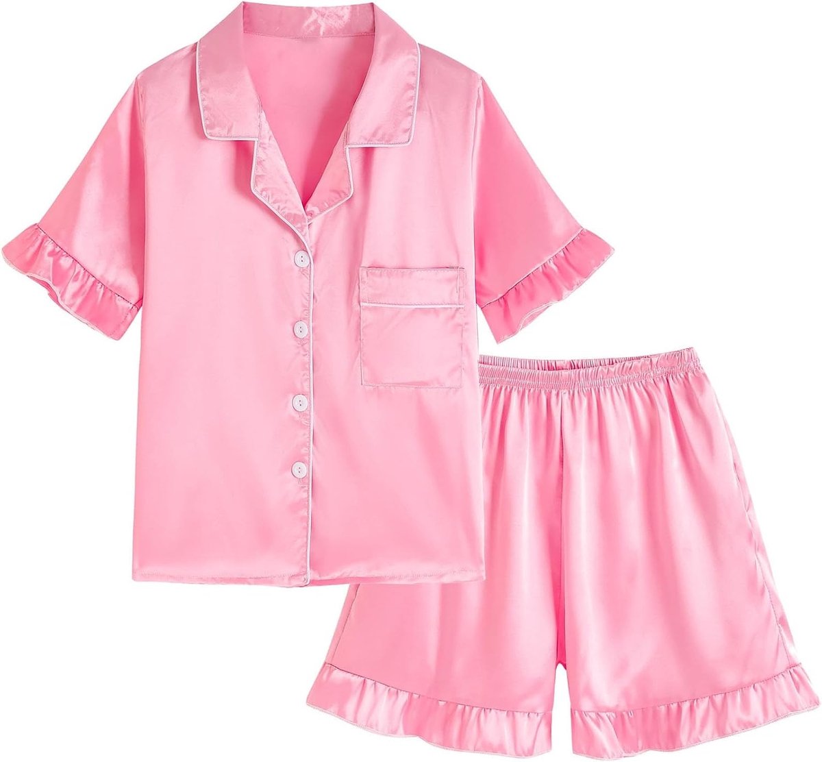 Zomeroutfits voor meisjes, 2-delige set, casual top met korte mouwen en shorts, comfortabele kleding voor peuters, zachte en ademende speelkleding