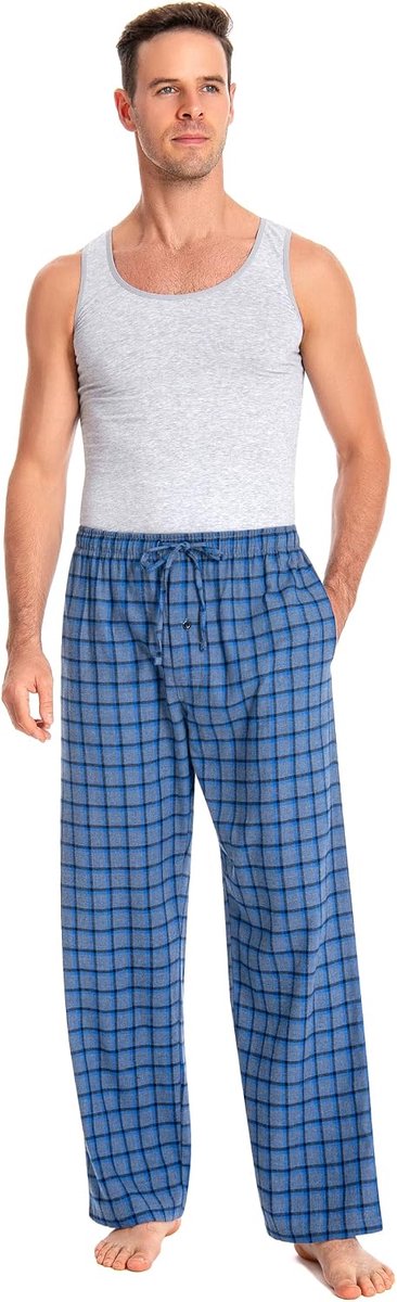 100% Katoen Flanel Comfortabele Pyjama/Lounge Bottoms Met Zakken