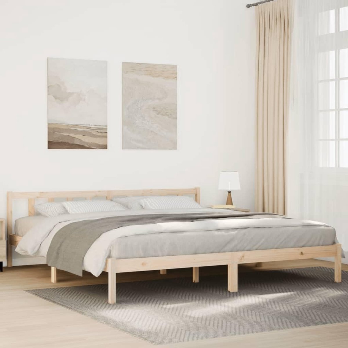 Grenenhout Lattenbodem hoofdbord 180x210 cm naturel