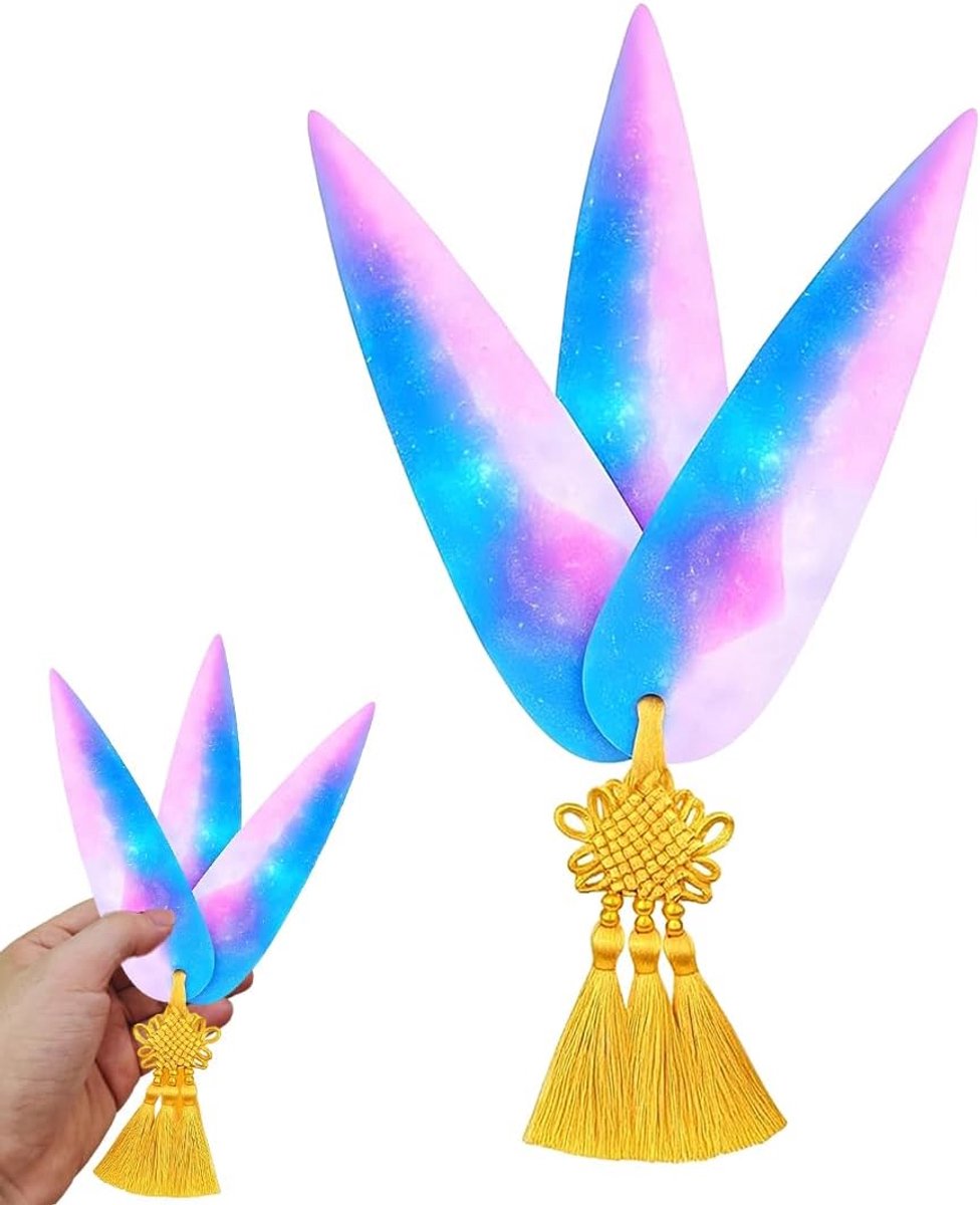 Set van 3 demonencosplayaccessoires met kwast,glanzend ontwerp in regenboogtinten,creatieve kostuumaccessoires voor feestjes,thema-evenementen en animefans