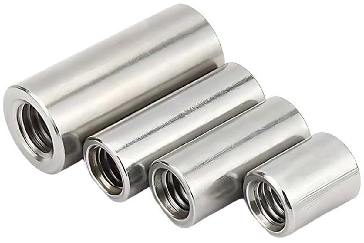 Verbindingsmoeren M8 x 40 mm - Roestvrij Staal 304 Koppelingsmoeren Binnendraad Lange Moeren Connector Moerverbinders, 2 stuks