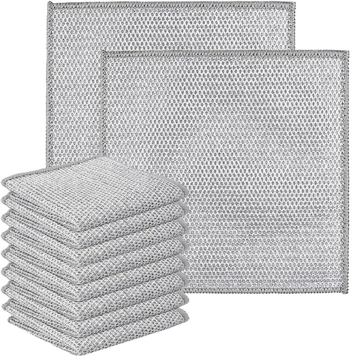 Roestvrijstalen Gaasdoek - Krasvrij en Wasbaar - 10 stuks - Voor de keuken en afwas - 20 x 20 cm