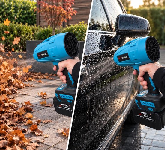 MTRONIC Krachtige Accu-Blazer 21V – 38.000 RPM Luchtblazer – 2 Grote Accu’s + Snellader – Geschikt voor Makita Accu’s – Voor Werkplaats, Auto & Tuin — afbeelding 5