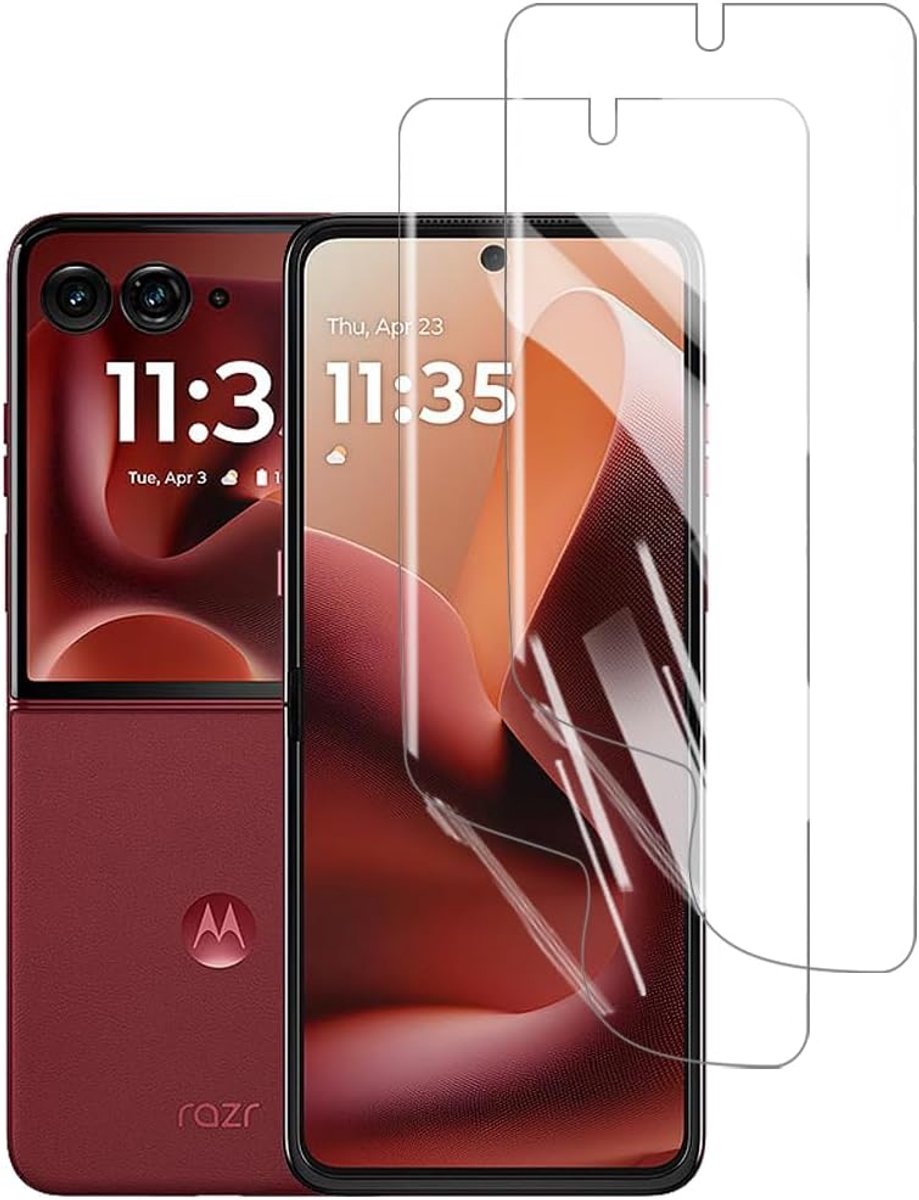 Displaybeschermfolie voor Motorola Razr 50 Ultra/Razr 60 Ultra hydrogel, 2 stuks, HD, transparant, zacht TPU, beeldschermbescherming zonder gehard glas, helder HD, hoge gevoeligheid