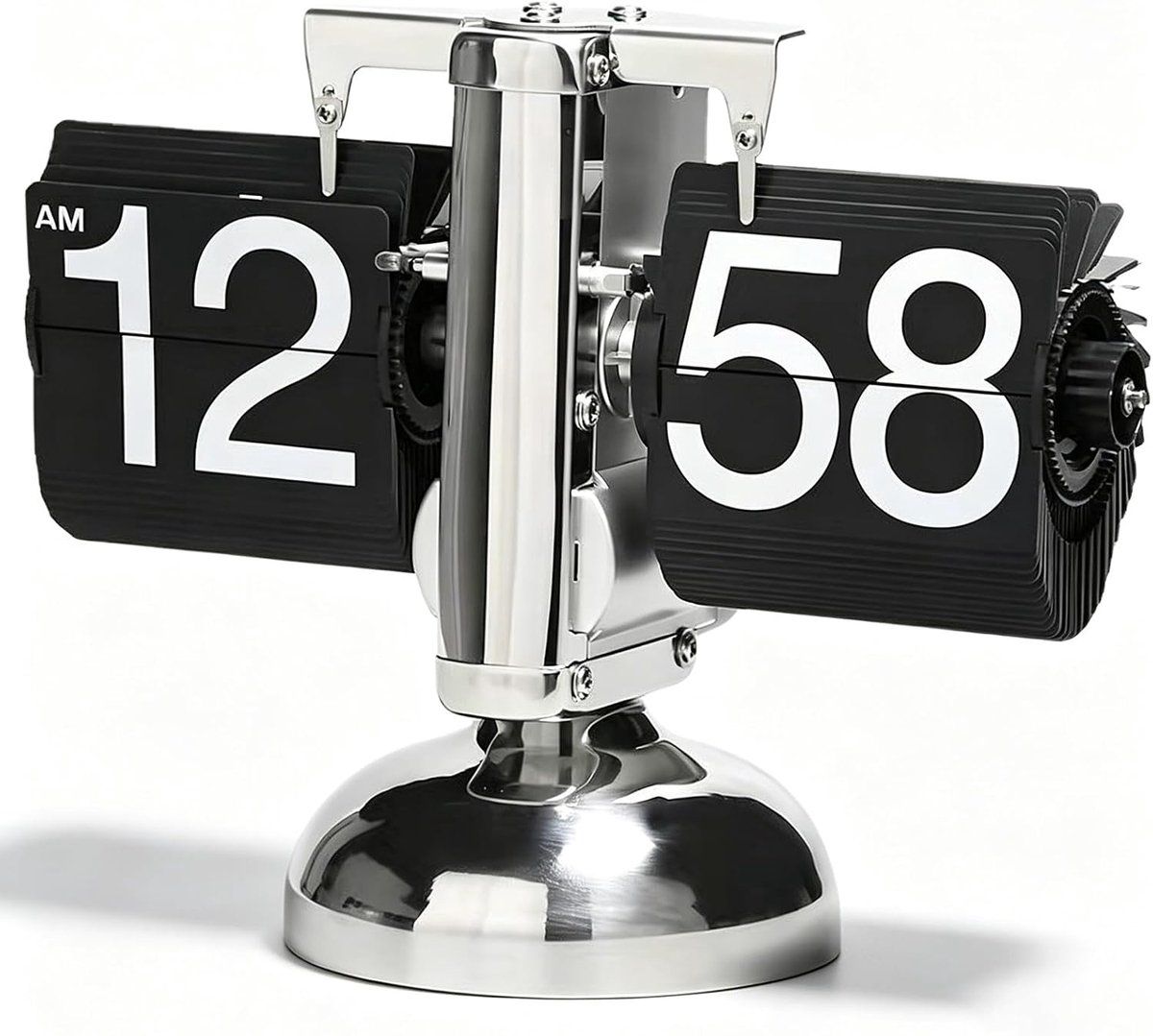 Bureauklok,Retro Digitale Opklapbare Klok,Retro Digitale Klapklok,Flip Clock,Flip Bureauklok Voor Kantoor,Woonkamer,Decoratie,Bureau,Werkt Op Batterijen,Zwart